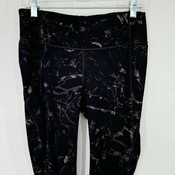 Athleta Black Marble Print Leggings M - Picture 14 of 14